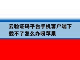 包含云验证码平台手机客户端下载不了怎么办呀苹果的词条