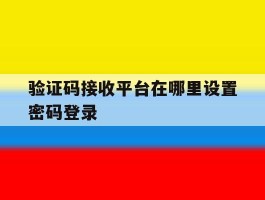 验证码接收平台在哪里设置密码登录