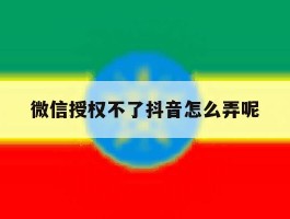 微信授权不了抖音怎么弄呢