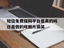 关于短信免费接码平台是真的吗还是假的呀图片搞笑的信息
