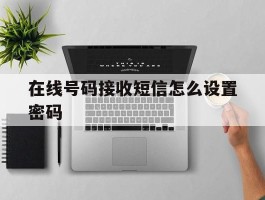 在线号码接收短信怎么设置密码