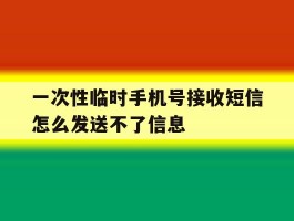 一次性临时手机号接收短信怎么发送不了信息