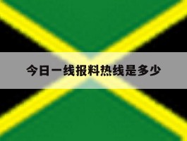 今日一线报料热线是多少