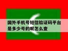 包含国外手机号短信验证码平台是多少号的呢怎么查的词条
