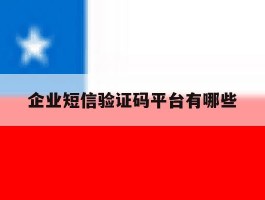 企业短信验证码平台有哪些