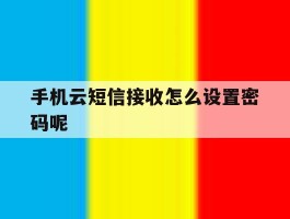手机云短信接收怎么设置密码呢
