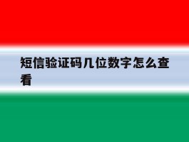 短信验证码几位数字怎么查看