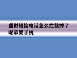 关于虚拟短信电话怎么拦截掉了呢苹果手机的信息