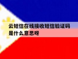 包含云短信在线接收短信验证码是什么意思呀的词条