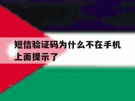 短信验证码为什么不在手机上面提示了