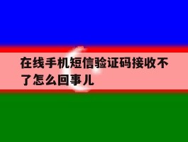 关于在线手机短信验证码接收不了怎么回事儿的信息