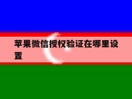 苹果微信授权验证在哪里设置
