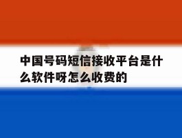 关于中国号码短信接收平台是什么软件呀怎么收费的的信息