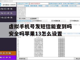 包含虚拟手机号发短信能查到吗安全吗苹果13怎么设置的词条