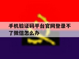 手机验证码平台官网登录不了微信怎么办