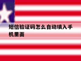 短信验证码怎么自动填入手机里面