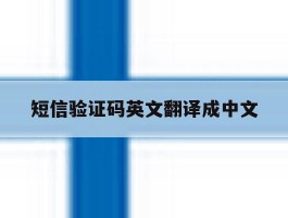 短信验证码英文翻译成中文