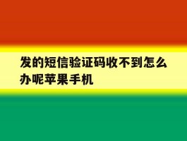 发的短信验证码收不到怎么办呢苹果手机的简单介绍