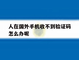 人在国外手机收不到验证码怎么办呢