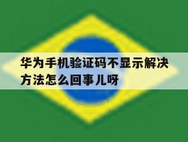 关于华为手机验证码不显示解决方法怎么回事儿呀的信息