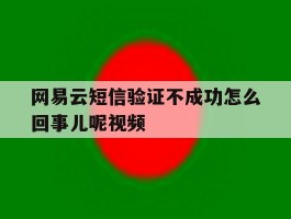 网易云短信验证不成功怎么回事儿呢视频