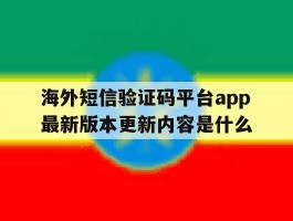 海外短信验证码平台app最新版本更新内容是什么