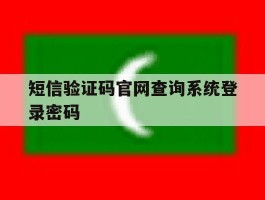 短信验证码官网查询系统登录密码