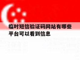 临时短信验证码网站有哪些平台可以看到信息