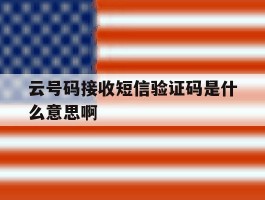 云号码接收短信验证码是什么意思啊