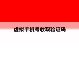 虚拟手机号收取验证码