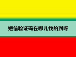 短信验证码在哪儿找的到呀