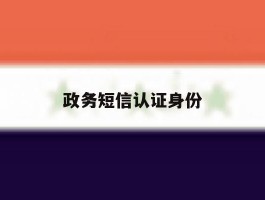 政务短信认证身份