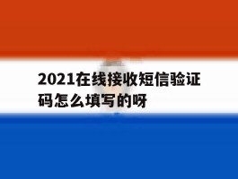 2021在线接收短信验证码怎么填写的呀