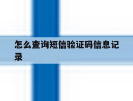 怎么查询短信验证码信息记录
