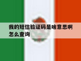 我的短信验证码是啥意思啊怎么查询