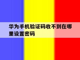 华为手机验证码收不到在哪里设置密码