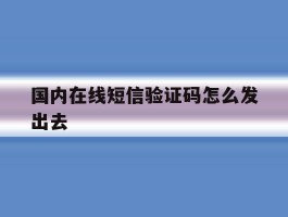国内在线短信验证码怎么发出去