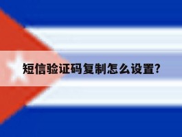 短信验证码复制怎么设置?