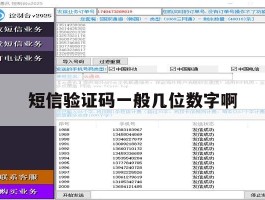 短信验证码一般几位数字啊