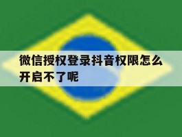 微信授权登录抖音权限怎么开启不了呢