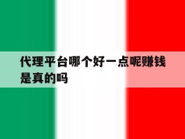 代理平台哪个好一点呢赚钱是真的吗