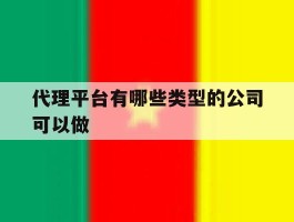 关于代理平台有哪些类型的公司可以做的信息
