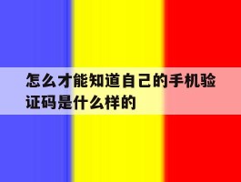怎么才能知道自己的手机验证码是什么样的