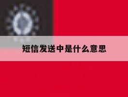 短信发送中是什么意思