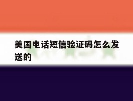美国电话短信验证码怎么发送的