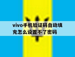 vivo手机验证码自动填充怎么设置不了密码