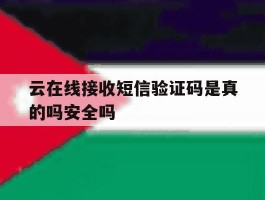云在线接收短信验证码是真的吗安全吗的简单介绍