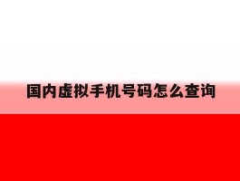 包含国内虚拟手机号码怎么查询的词条