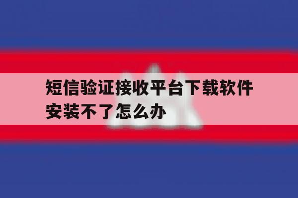 短信验证接收平台下载软件安装不了怎么办 短信验证接收平台下载软件安装不了怎么办