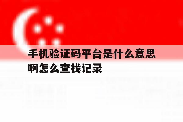 手机验证码平台是什么意思啊怎么查找记录 手机验证码平台是什么意思啊怎么查找记录